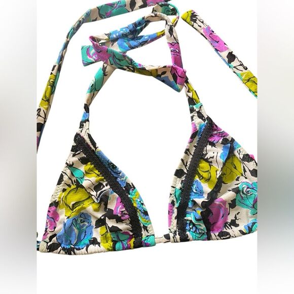 Y2K Betsey Johnson Petal Pusher Bikini Dark Floral Hipster Bottom Size Medium - Picture 9 of 12